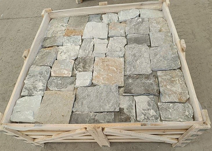 Natural Limestone Cladding Ashlar Grey Color JRSC-101