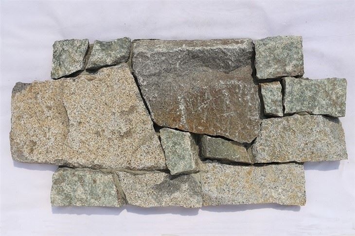 Cross Shape Stone Veneer Gray-green Granite JRD-059